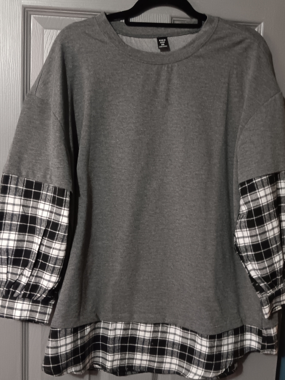 SHEIN Charcoal & Light Gray Colorblock Pullover